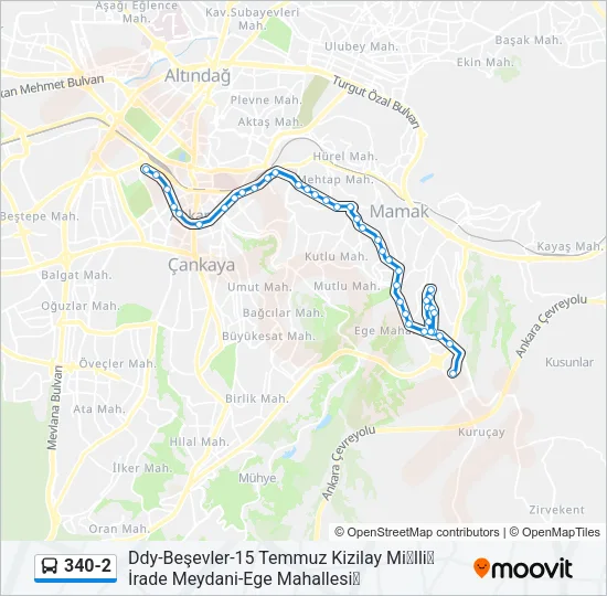 340-2 Bus Line Map