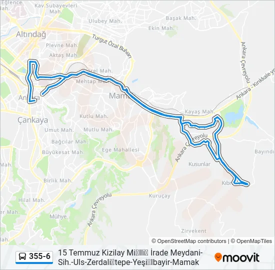 355-6 Bus Line Map
