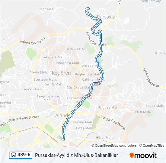 439-6 otobüs Hattı Haritası