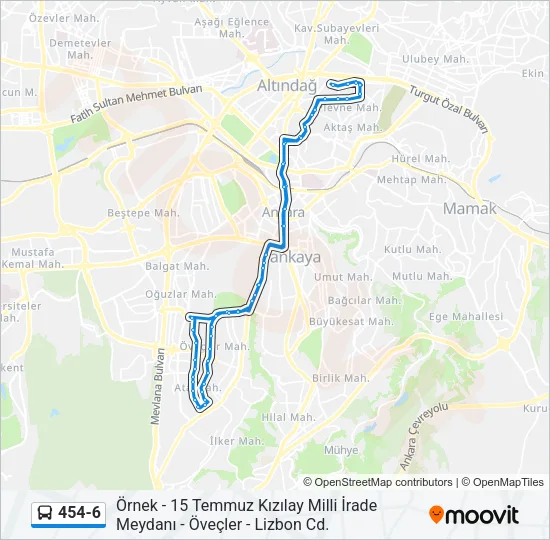 454-6 Bus Line Map