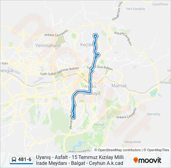 481-6 Bus Line Map