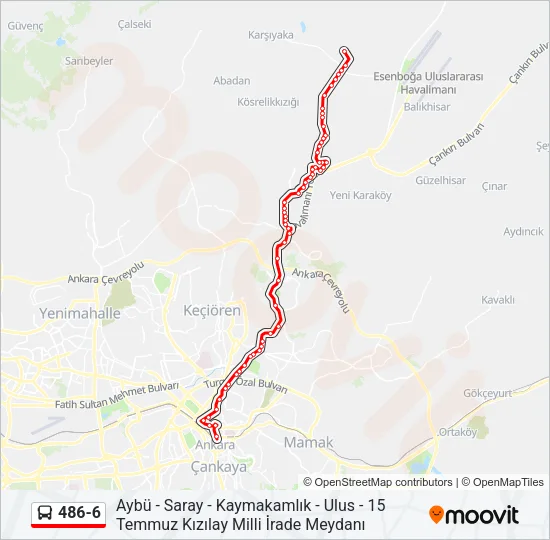 486-6 Bus Line Map