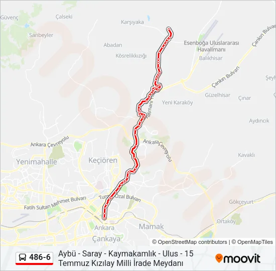486-6 Bus Line Map