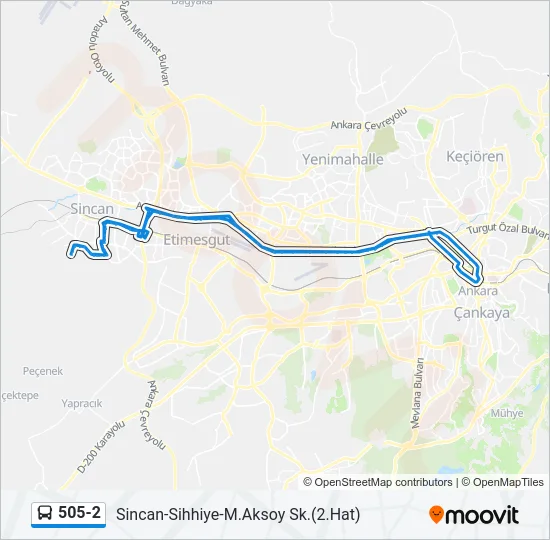 505-2 Bus Line Map