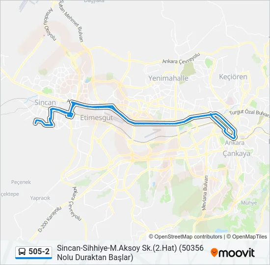 505-2 Bus Line Map