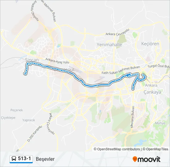 513-1 Bus Line Map