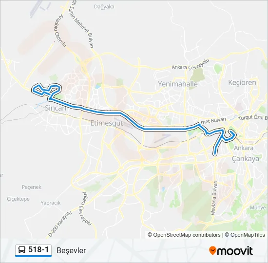 518-1 Bus Line Map