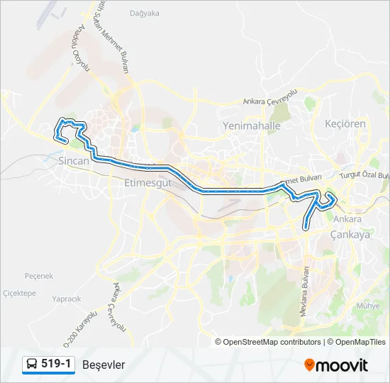 519-1 Bus Line Map