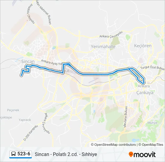 523-6 Bus Line Map