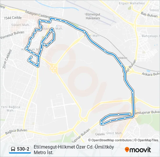 530-2 Bus Line Map