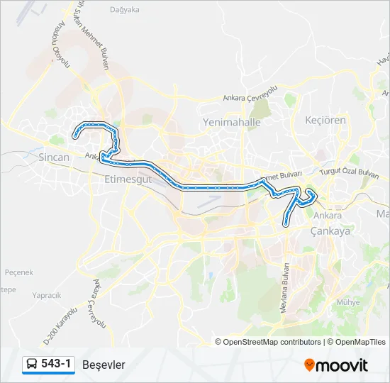 543-1 Bus Line Map