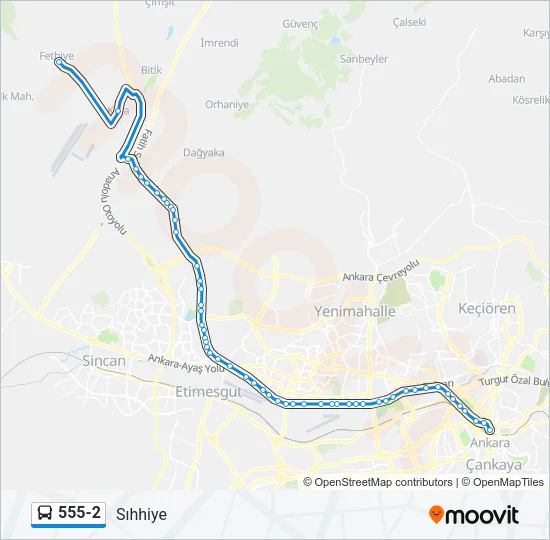 555-2 Bus Line Map
