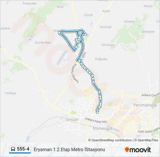 555-4 Bus Line Map