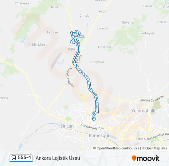 555-4 Bus Line Map