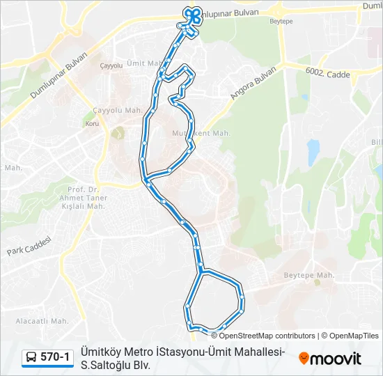 570-1 Bus Line Map