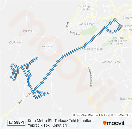 588-1 Bus Line Map