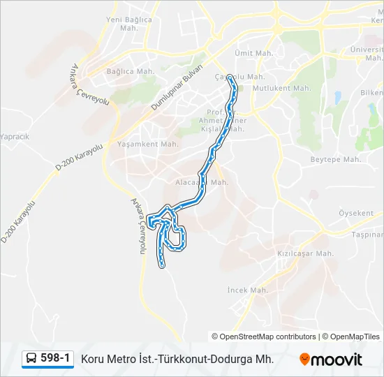 598-1 Bus Line Map