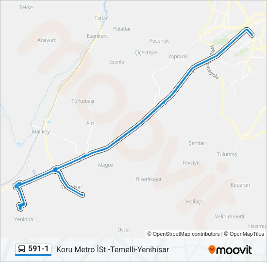 591-1 Bus Line Map