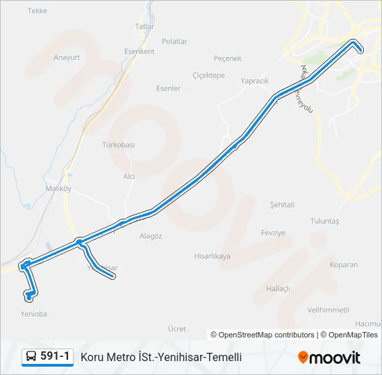 591-1 Bus Line Map