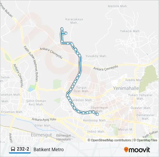 232-2 Bus Line Map