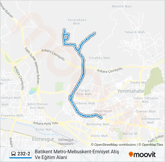 232-2 Bus Line Map