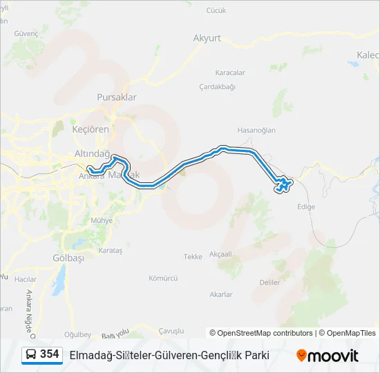 354 Bus Line Map