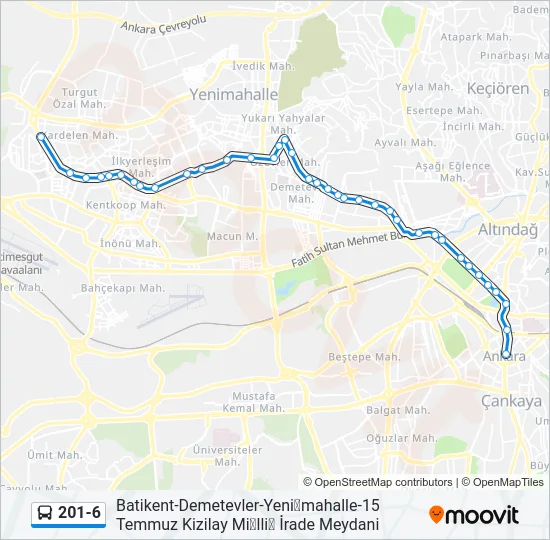 201-6 Bus Line Map