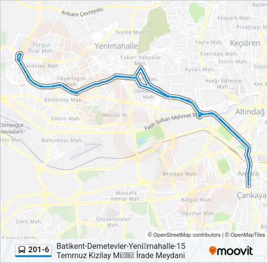 201-6 Bus Line Map
