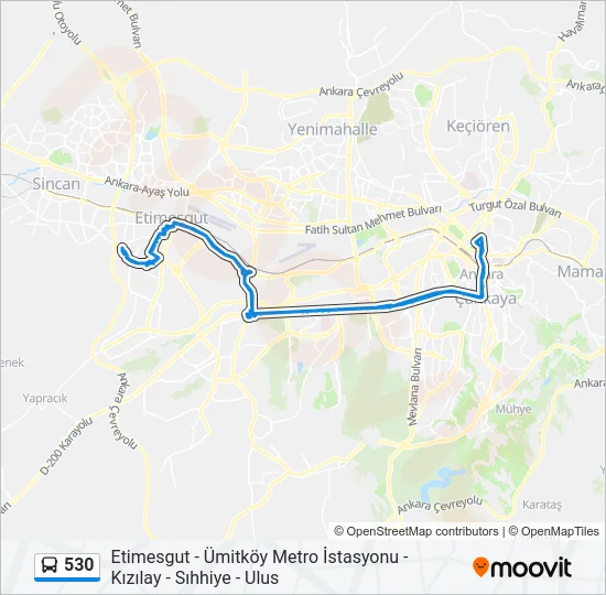 530 Bus Line Map