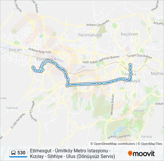 530 Bus Line Map