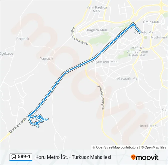 589-1 Bus Line Map