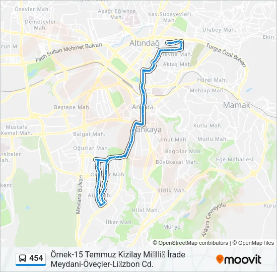 454 Bus Line Map