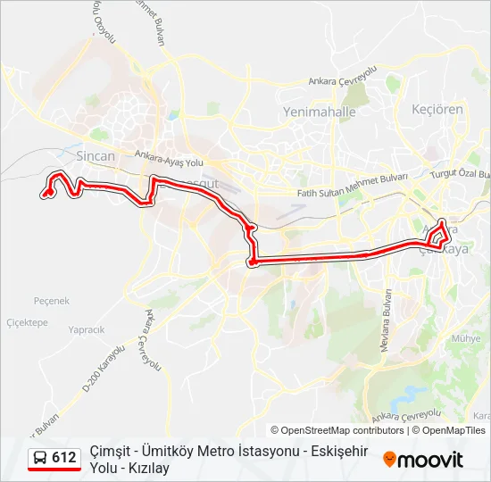 612 Bus Line Map