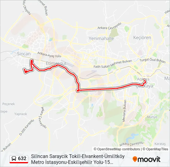 632 Bus Line Map