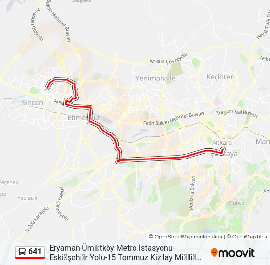 641 Bus Line Map