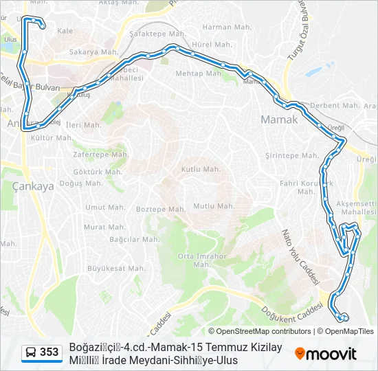 353 Bus Line Map