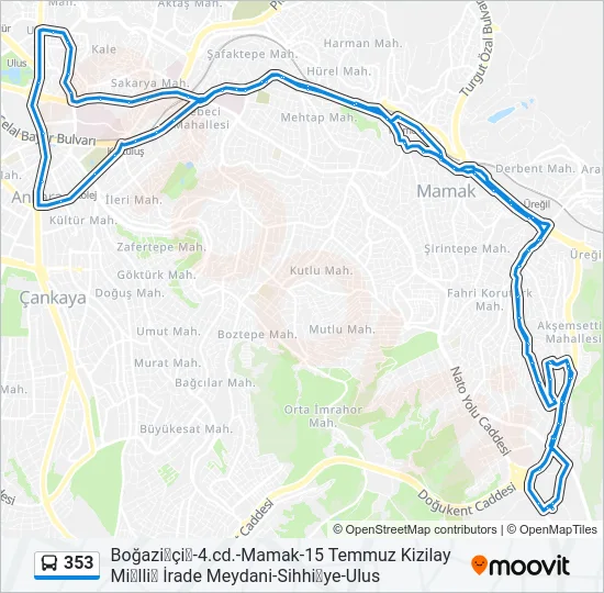 353 Bus Line Map