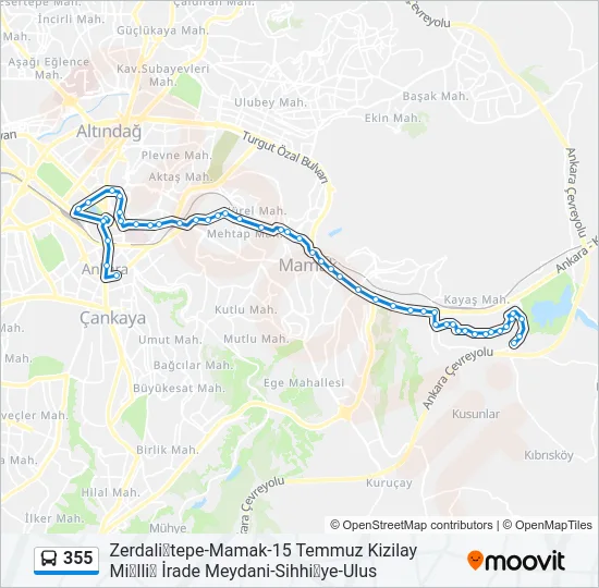 355 Bus Line Map