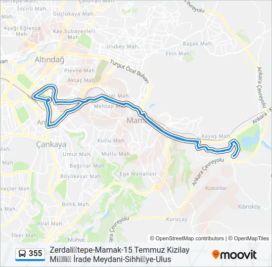 355 Bus Line Map