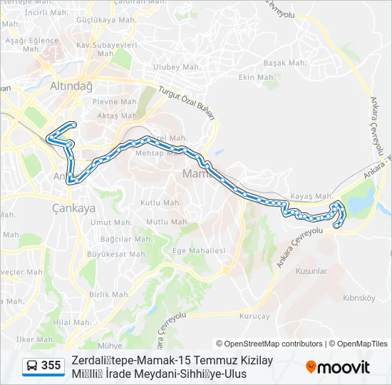 355 Bus Line Map