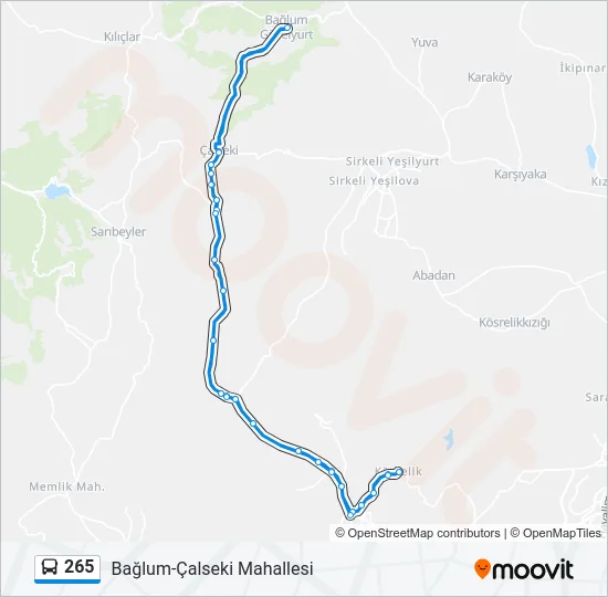 265 Bus Line Map