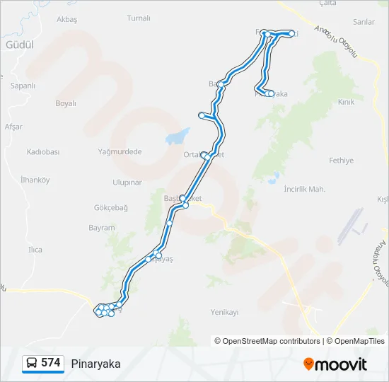 574 Bus Line Map