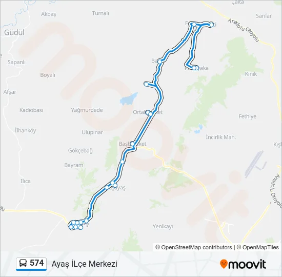 574 Bus Line Map