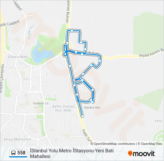 558 Bus Line Map