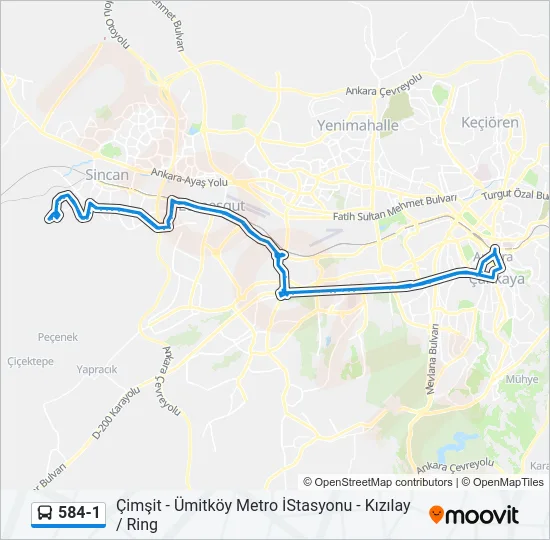 584-1 Bus Line Map