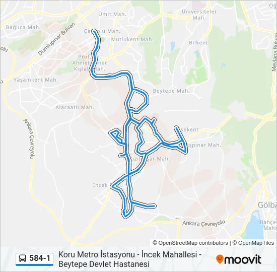 584-1 Bus Line Map