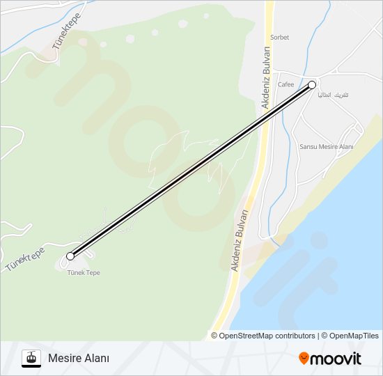 TÜNEKTEPE TELEFERIK teleferik Hattı Haritası