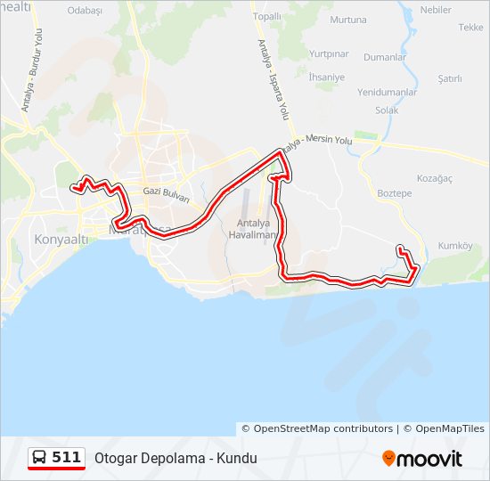 511 Guzergahi Saatleri Duraklari Ve Haritasi Kundu