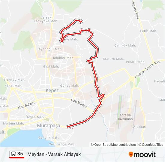 35 Bus Line Map