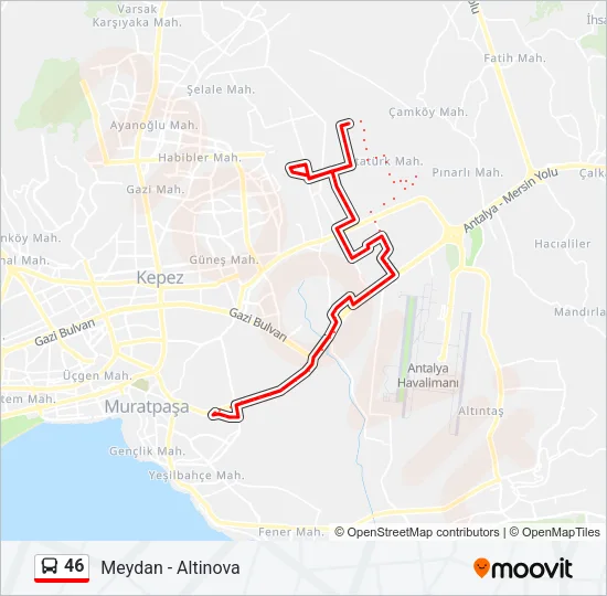 46 Bus Line Map